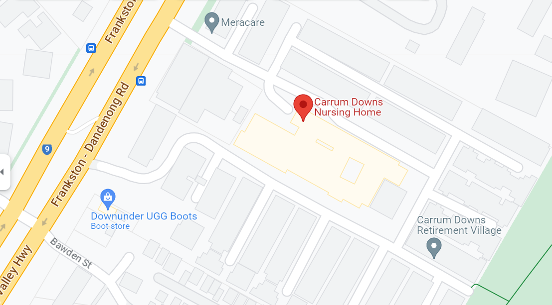 Map location of Carrum Downs retirement village