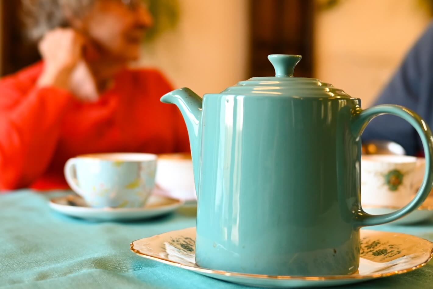Enjoying a cup of tea at an Ageing In Place retirement village